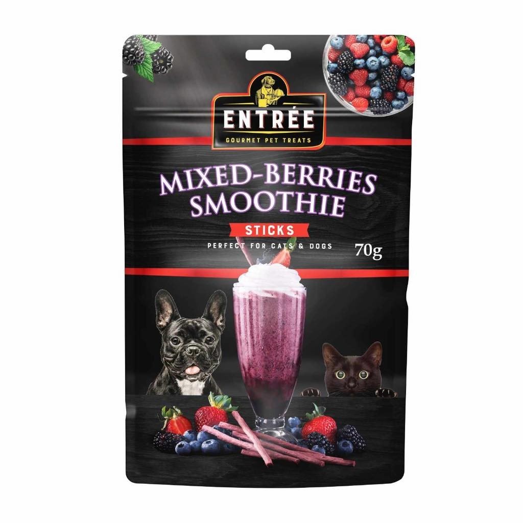 Entree Smoothie Sticks for Dogs and Cats 70g Strawberry Banana mixed Berries Watermelon Melon - MixedBerries Smoothi image