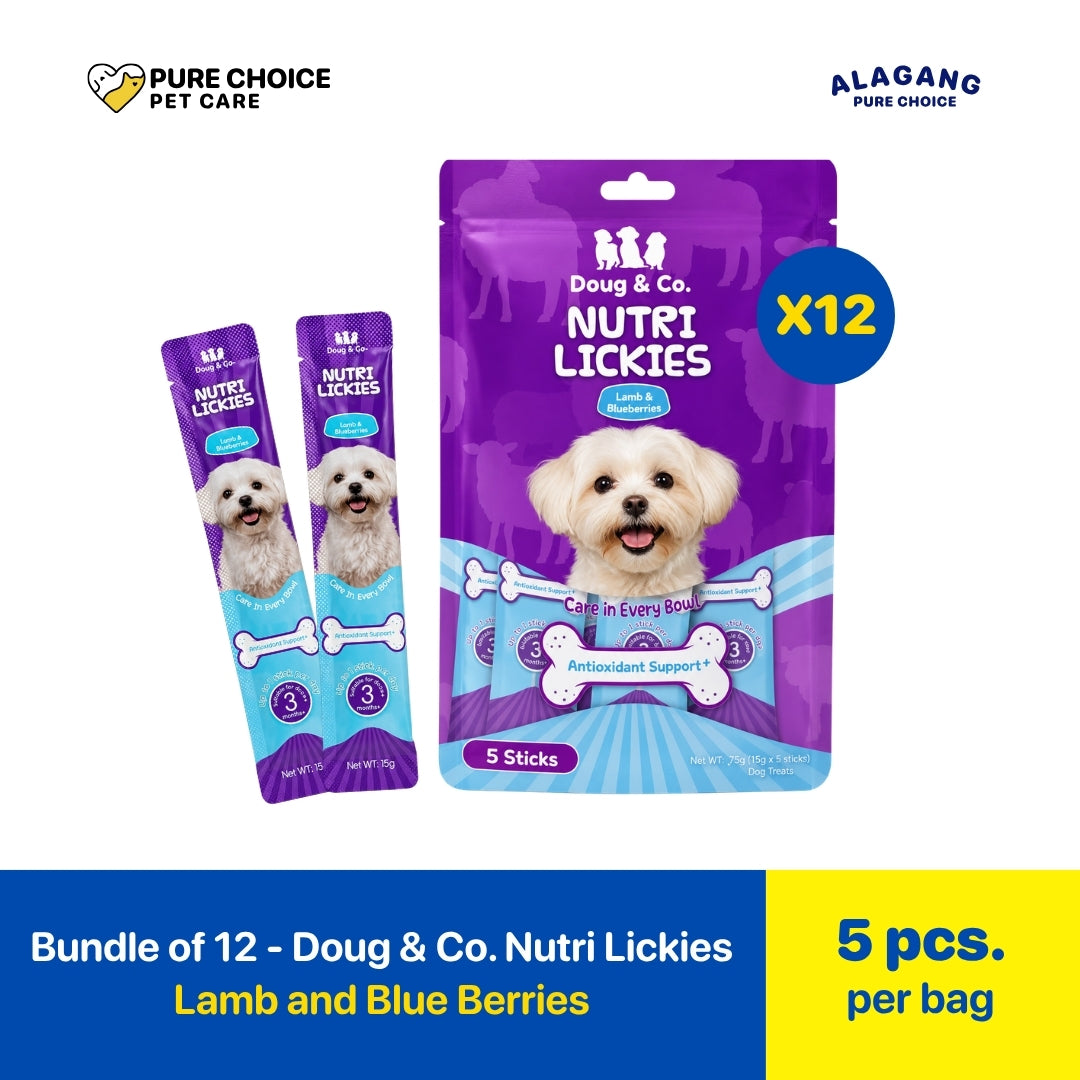 Pure Choice - Bundle of 12 Packs Doug & Co. Nutri Lickies Lamb and Blueberries Flavor 75g