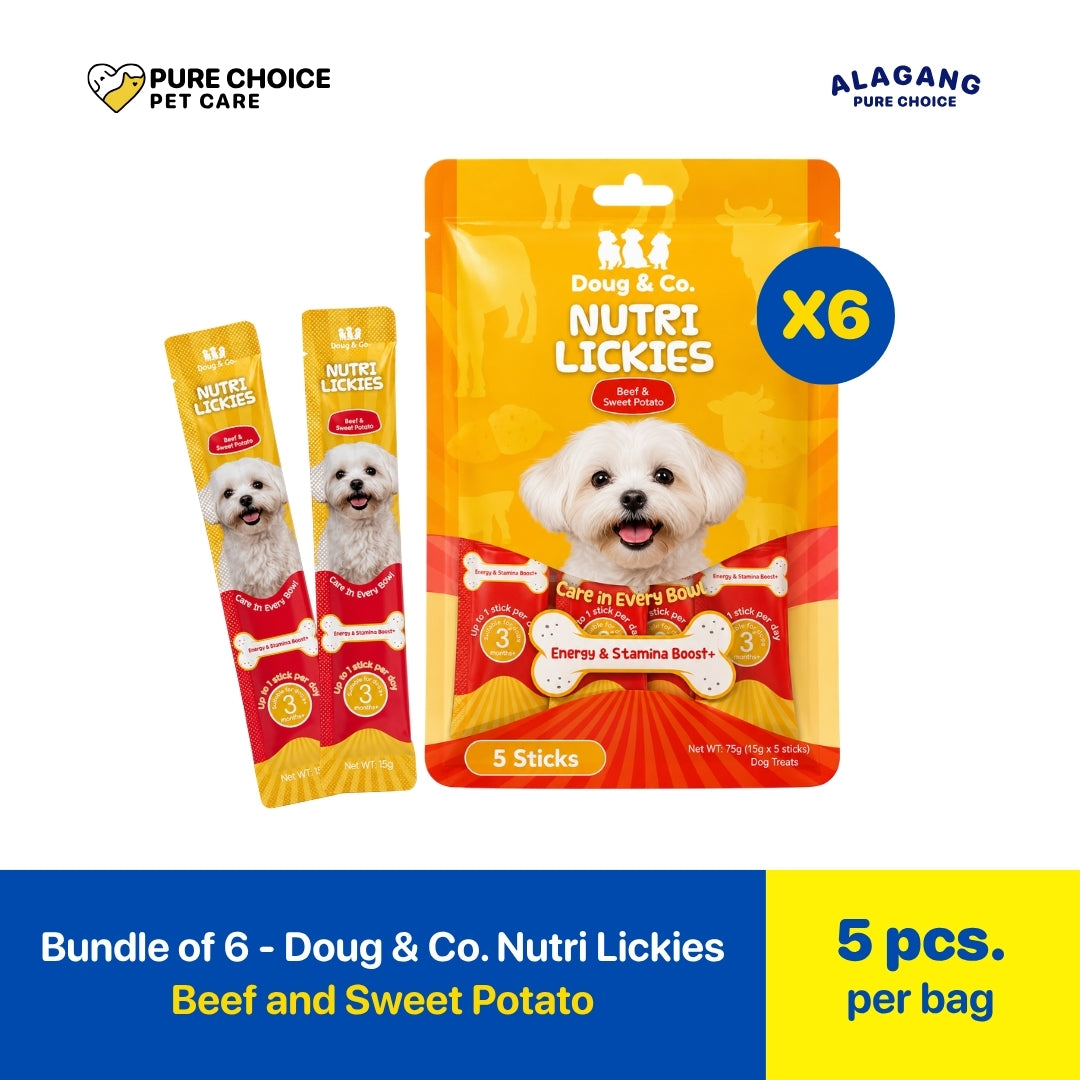 Pure Choice - Bundle of 6 Packs Doug & Co. Nutri Lickies Beef and Sweet Potato Flavor 75g