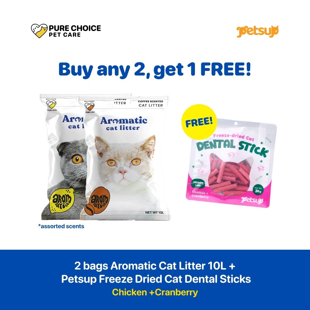 Aromatic Cat Litter 10L/8kg + Free Petsup Dried Cat Dental Sticks 30g - pet products Philippines