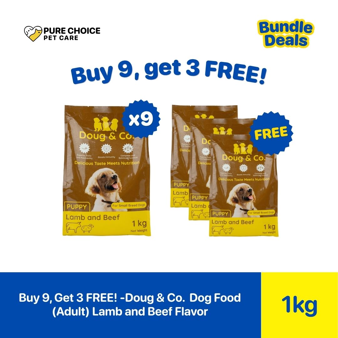 Pure Choice - Buy 9, Get 3 Free Doug & Co. Dry Dog Food for Puppy Lamb and Beef Flavor 1Kg