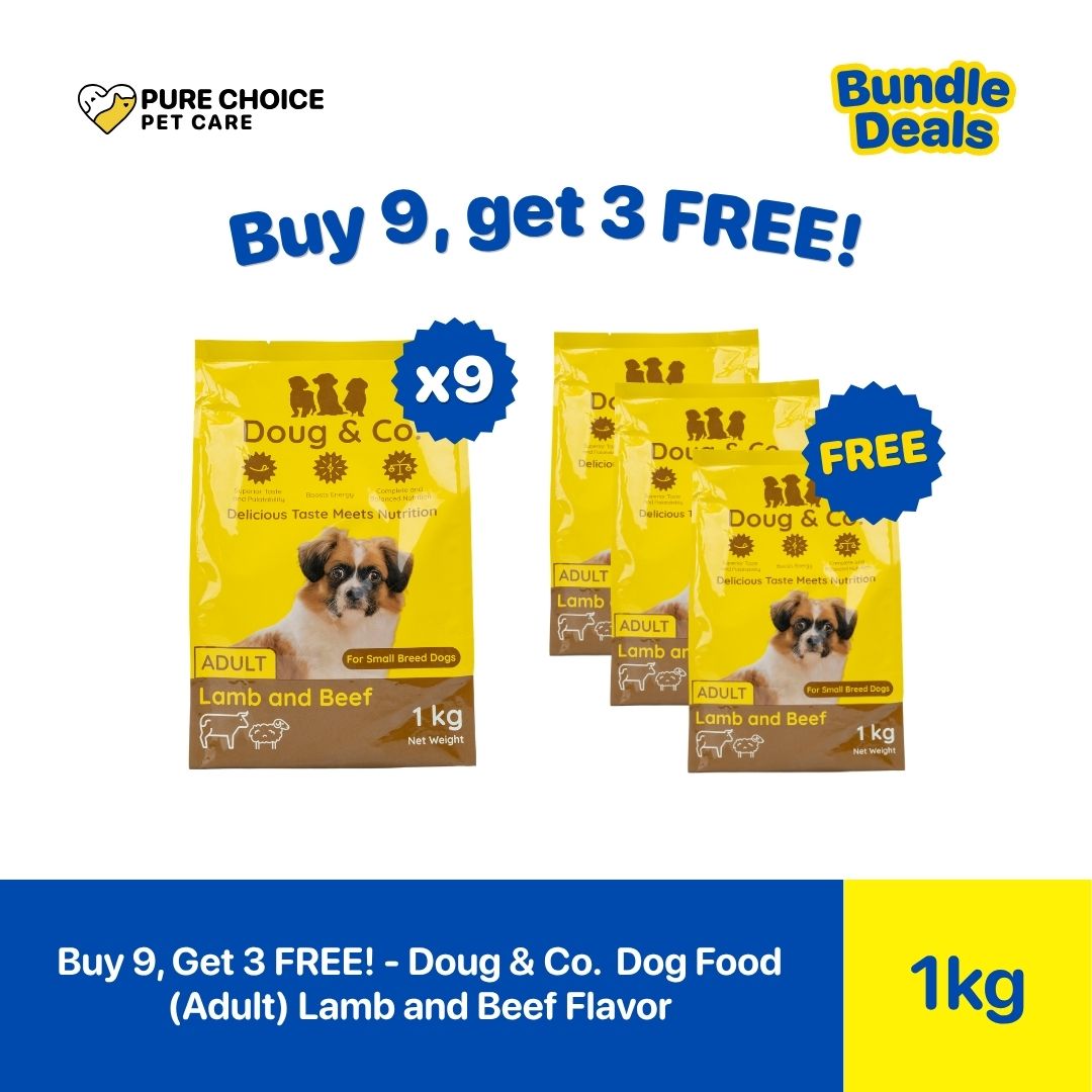 Pure Choice - Buy 9, Get 3 Free Doug & Co. Dry Dog Food for Adult 1Kg Lamb and Beef Flavor