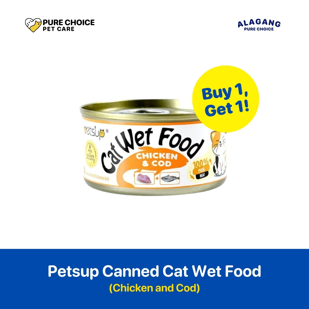 Dist. by Pure Choice - Buy 1 Take 1 Petsup Canned Cat Wet Food Chicken and Cod Flavor 85g