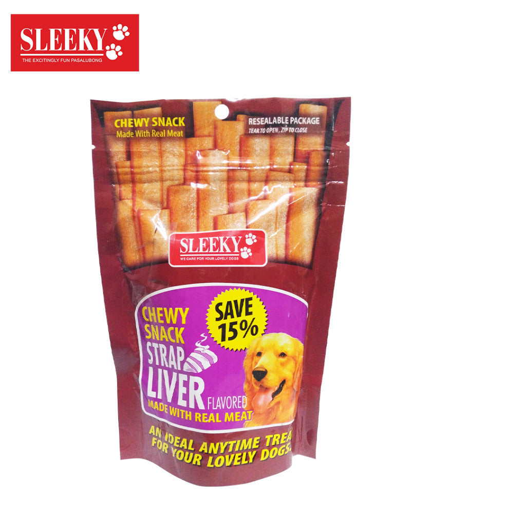 Sleeky Chewy Snack/Strap 175g Dog Treats - liver strap image