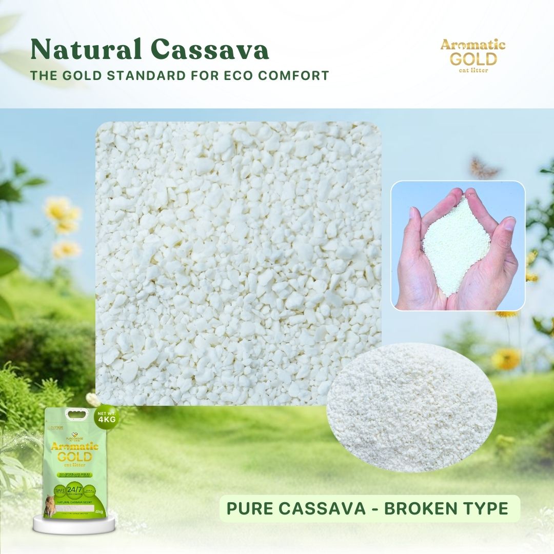 Aromatic GOLD - Broken Type Cassava Cat Litter Unscented