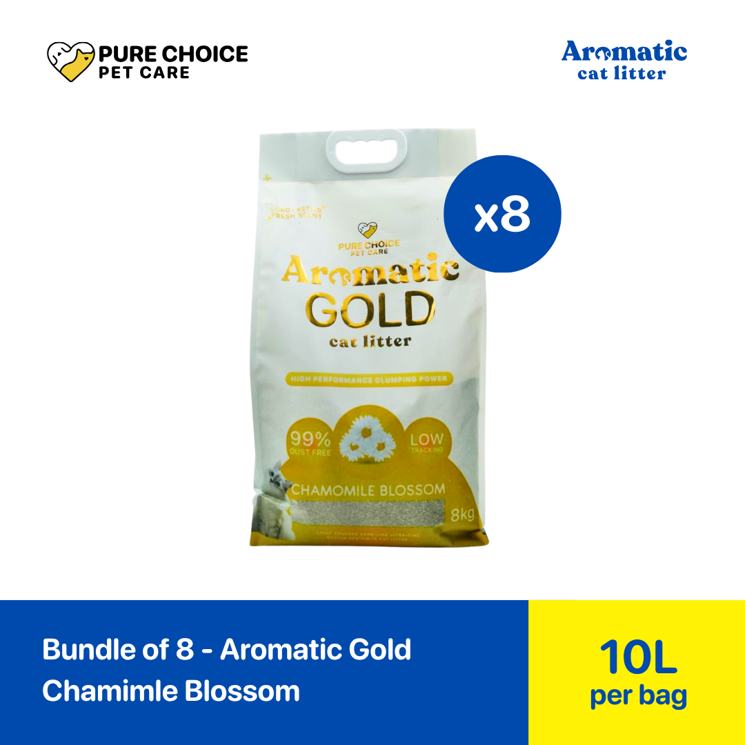 Bundle of 8 Bags - Aromatic Gold Cat Litter Sand (5L & 10L)