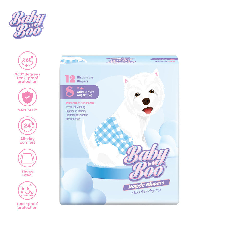 Baby Boo Male Boy Dog Diaper (XS-M) for potty training image 0