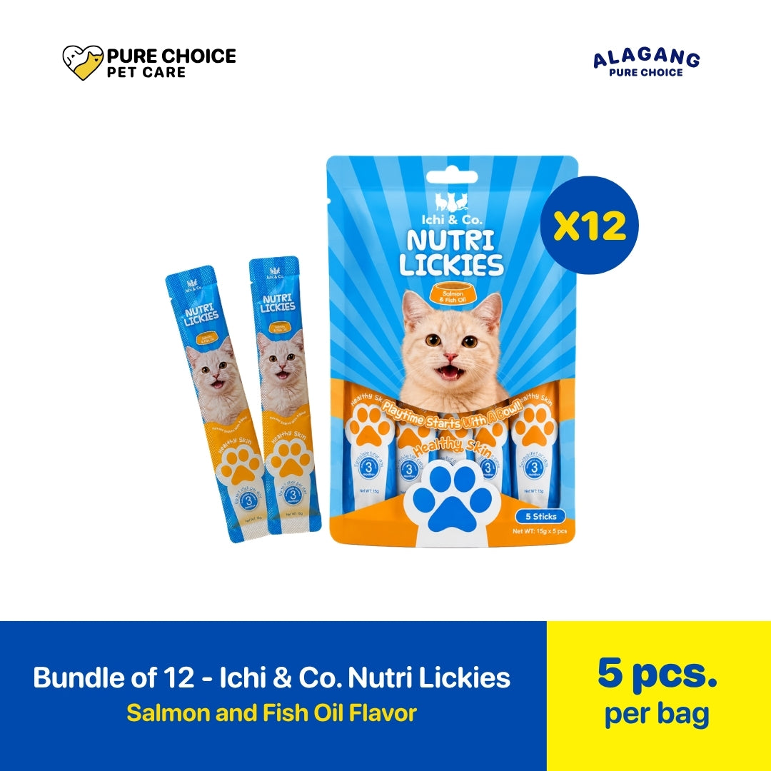 Pure Choice - Bundle of 12 Packs Ichi & Co. Nutri Lickies Salmon and Fish Oil Flavor 75g