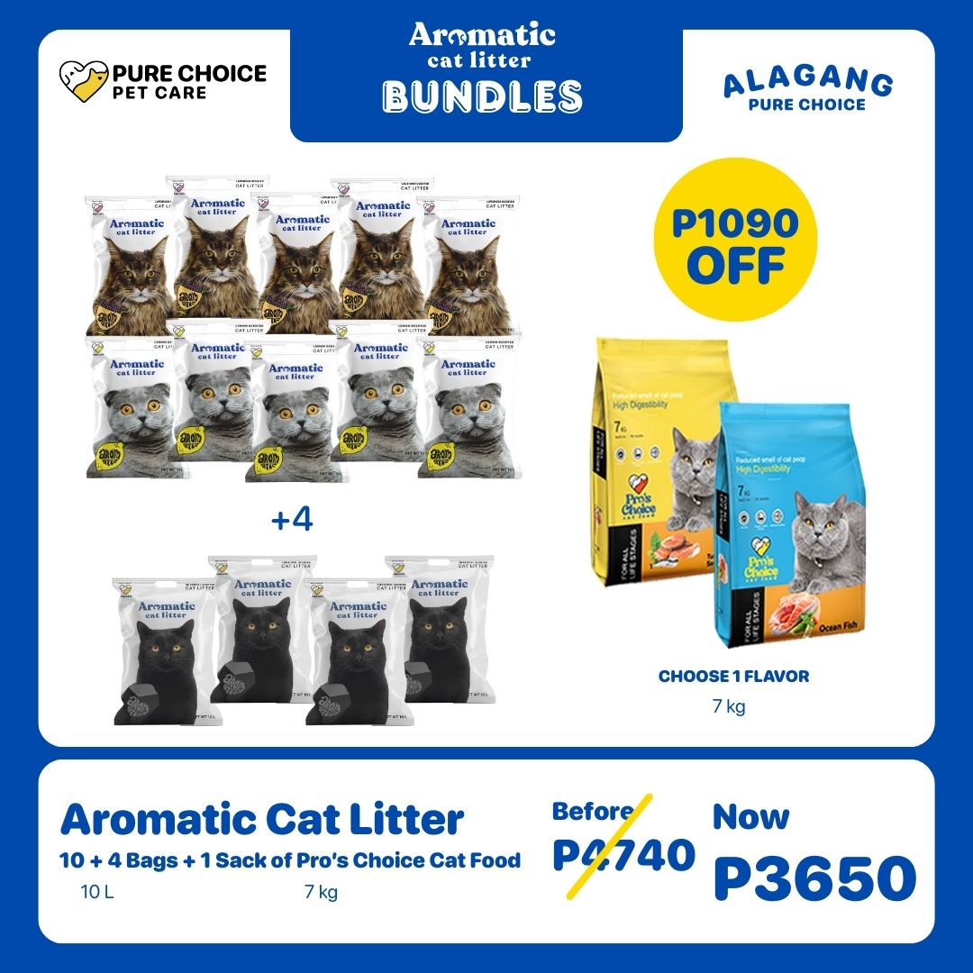 Bundle: 14 Bags of Aromatic Cat Litter + 1 Sack of 7Kg Pro's Choice Cat Food