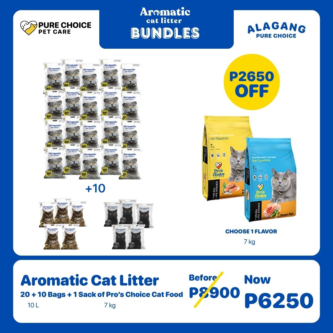 Bundle: 30 Bags of Aromatic Cat Litter + 1 Sack of 7Kg Pro's Choice Cat Food