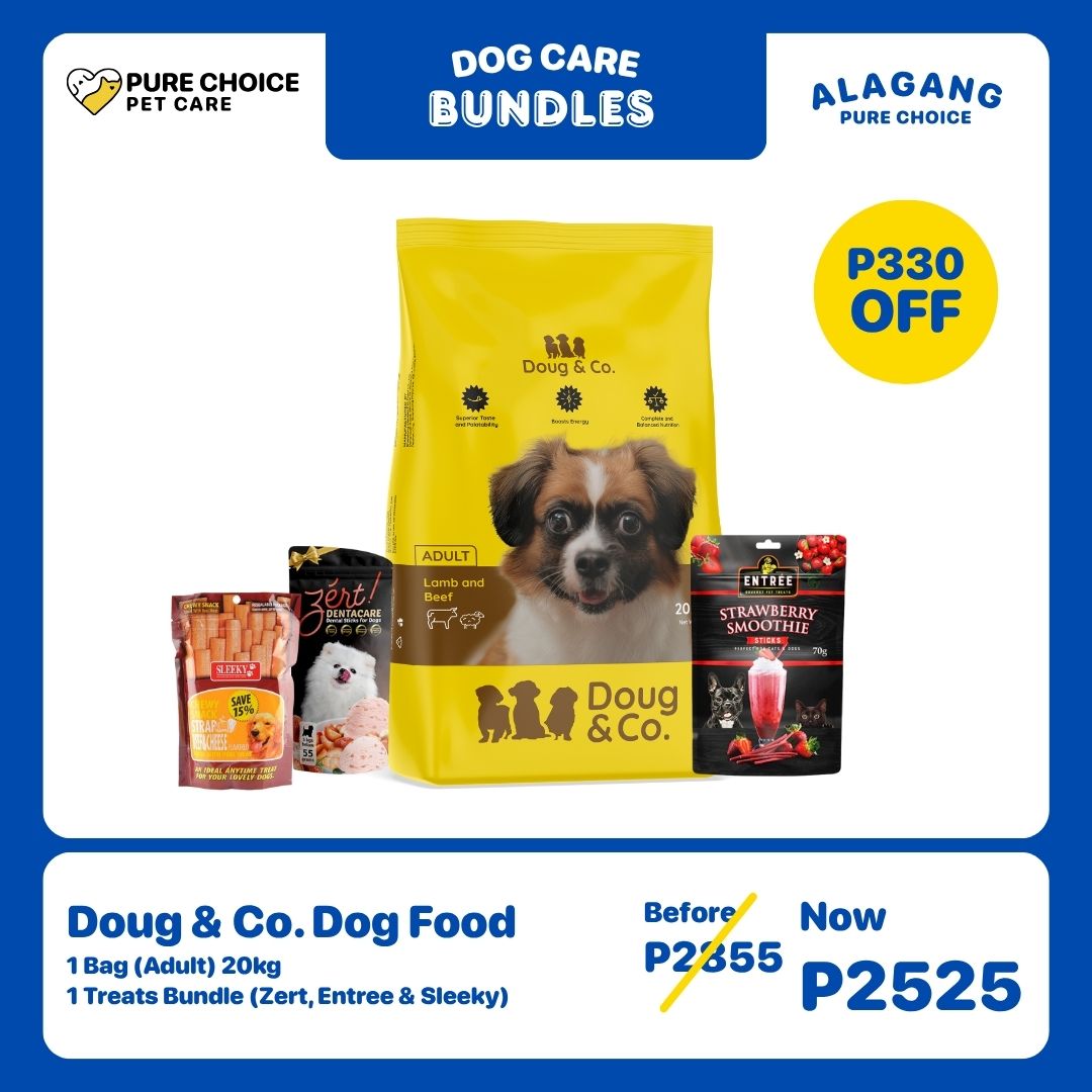 Doug & Co. Dog Food Lamb & Beef 20kg (Adult) + Treats Bundles (Zert, Entree & Sleeky)