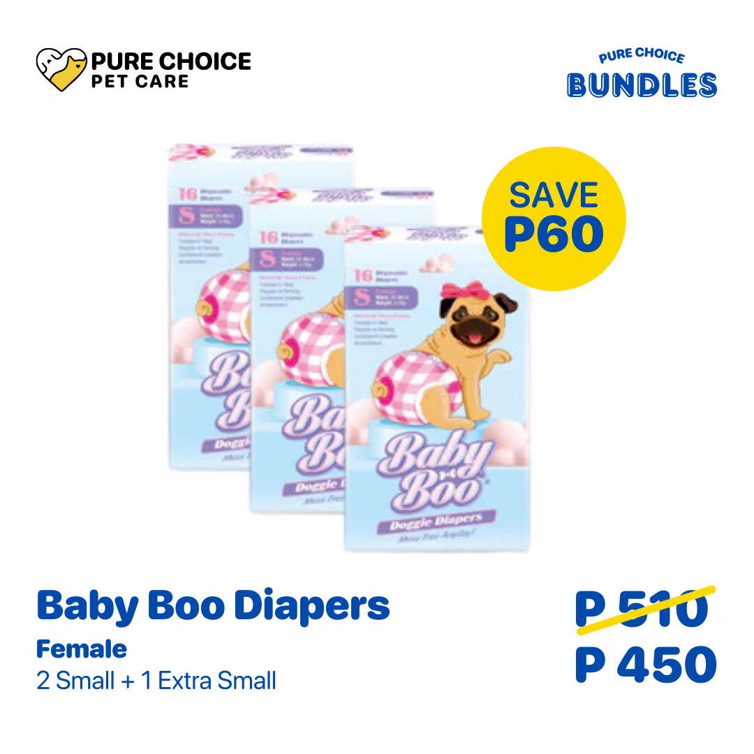 Bundle: Baby Boo Pet Diaper for Female Girl Dog in 2 Small + 1 Extra Small image 0