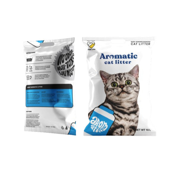 Aromatic Cat Litters 10L/8kg: Apple, Lemon, Coffee and Lavander Scents - Baby Powder image
