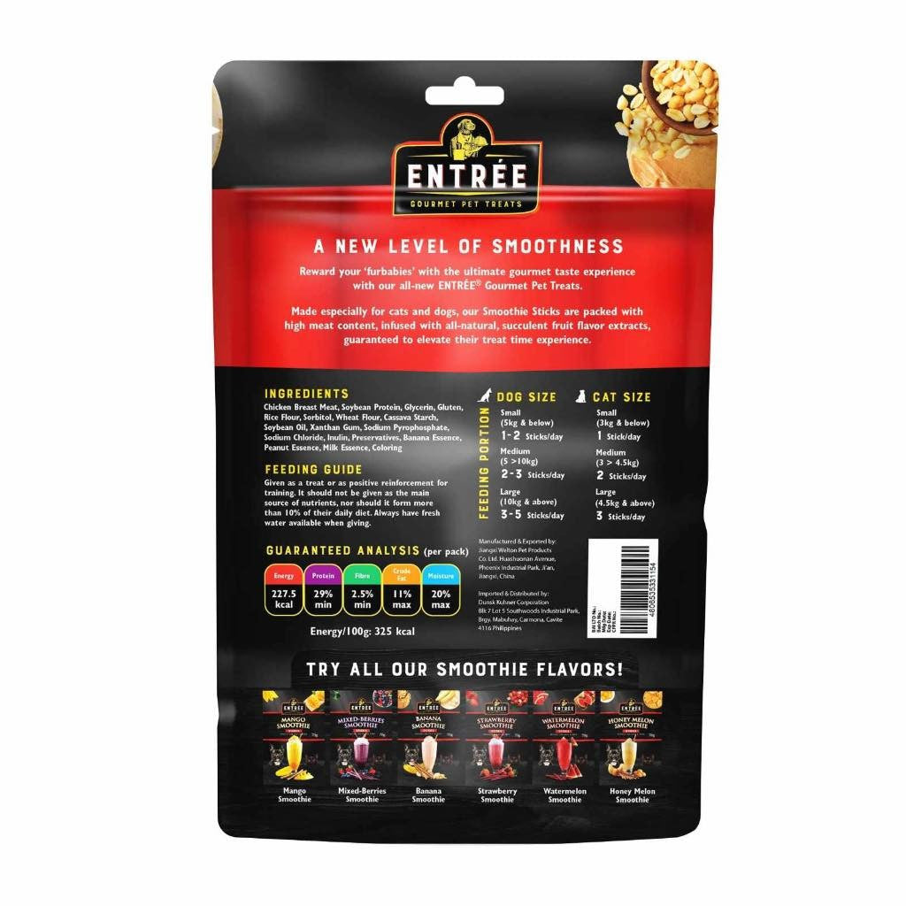 Entree Smoothie Sticks for Dogs and Cats 70g Strawberry Banana mixed Berries Watermelon Melon image 4