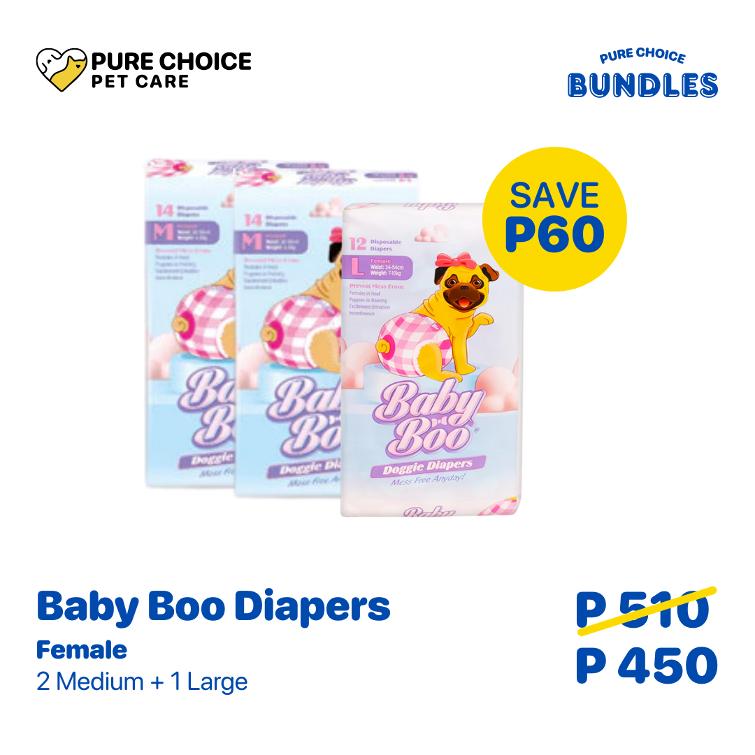 Bundle: Baby Boo Pet Diaper for Female Girl Dog in 2 Medium + 1 Large image 0