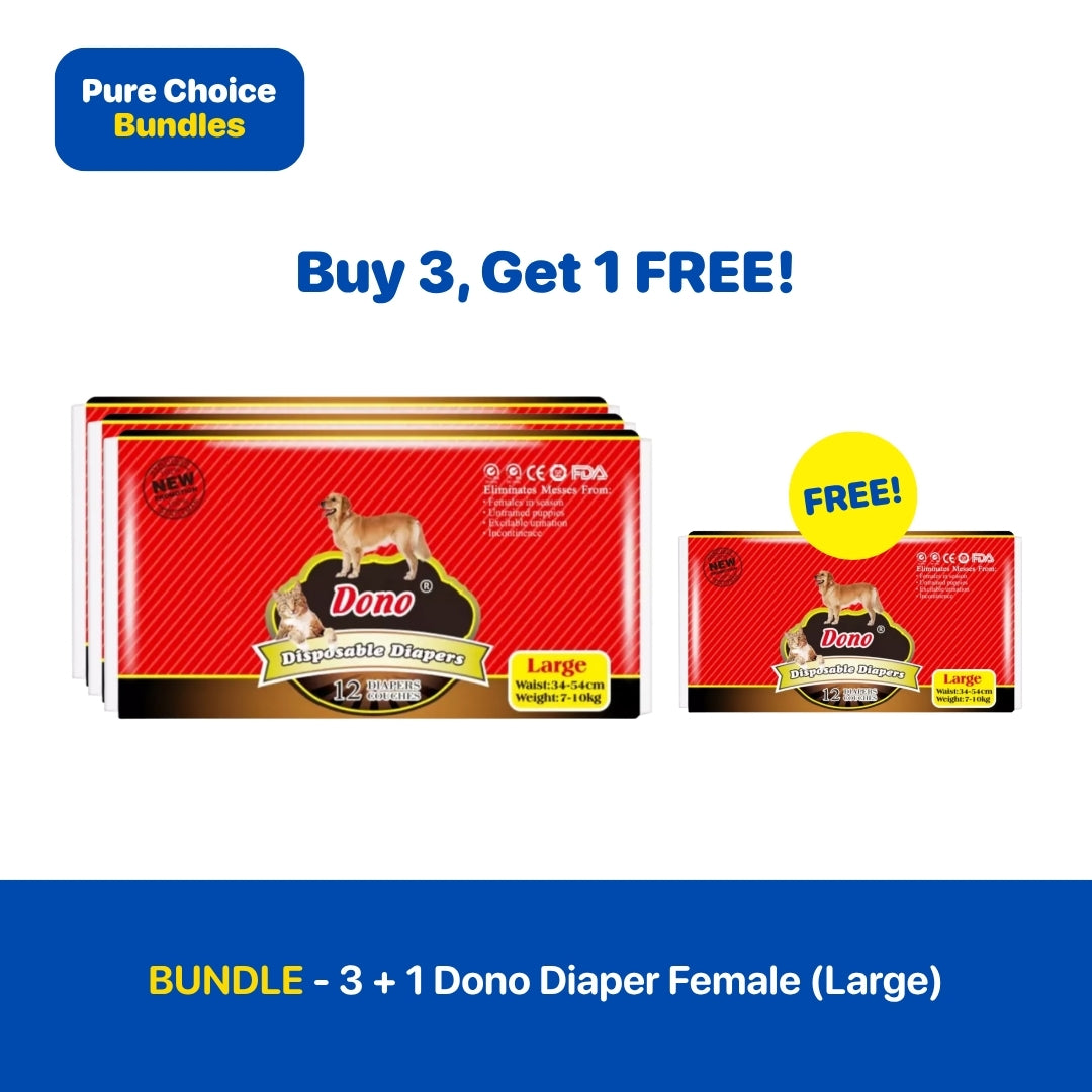 Bundle - 3 + 1 Dono Diaper Female (Large)