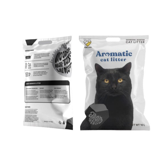 Aromatic Cat Litters 10L/8kg: Apple, Lemon, Coffee and Lavander Scents - Charcoal image