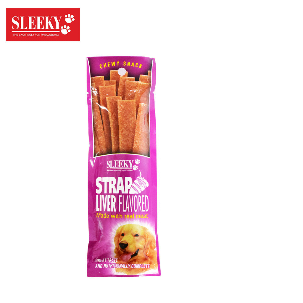 Sleeky Chewy Snack/Strap 175g Dog Treats - liver strap image