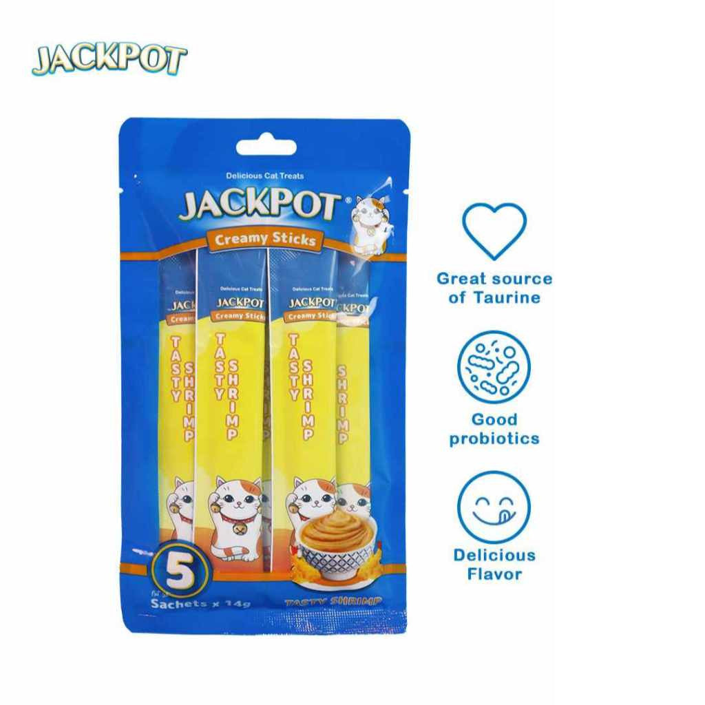 Jackpot Creamy Sticks for Cats - Chicken, Shrimp, Tuna and Salmon - salmon 14gx10pcs image