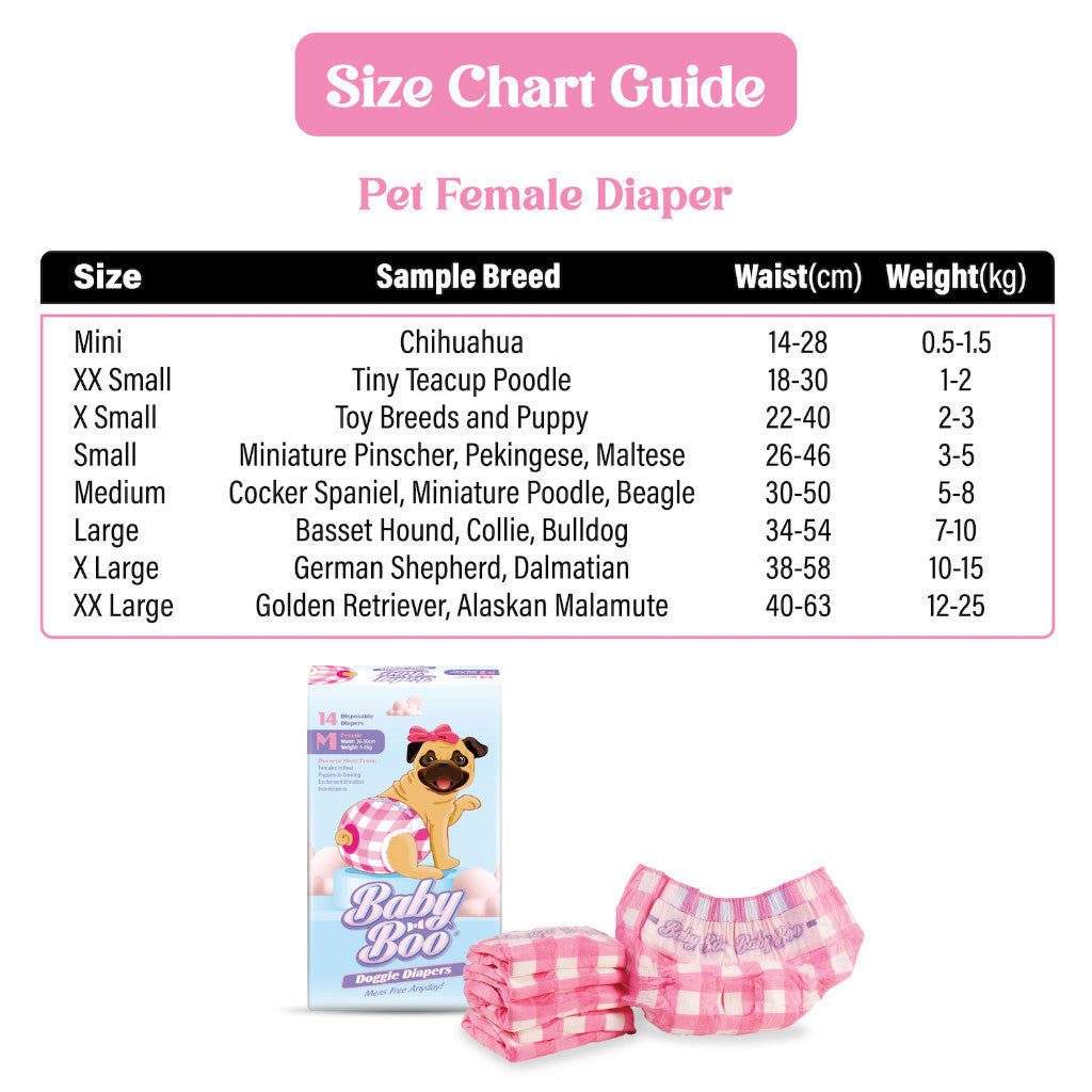 Baby Boo Pet Diaper for Female Girl Dog in XS S M L Sizes image 5
