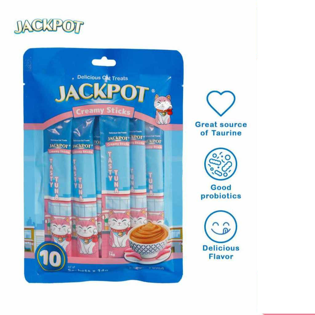 Jackpot Creamy Sticks for Cats - Chicken, Shrimp, Tuna and Salmon - chicken 14gx5pcs image