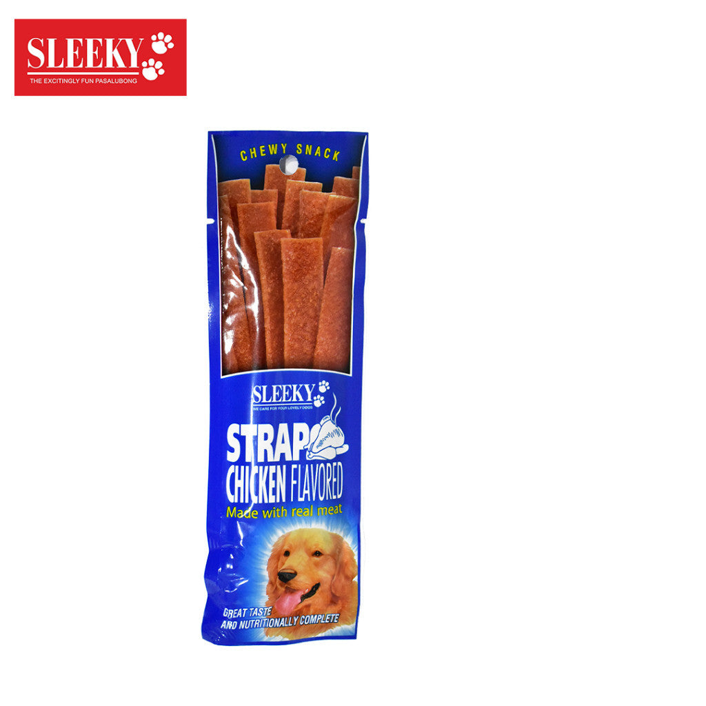 Sleeky Chewy Snack/Strap 175g Dog Treats - chicken strap image