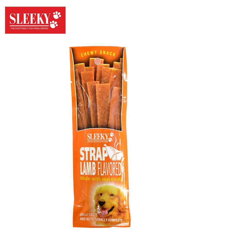Sleeky Chewy Snack/Strap 175g Dog Treats - lamb strap image