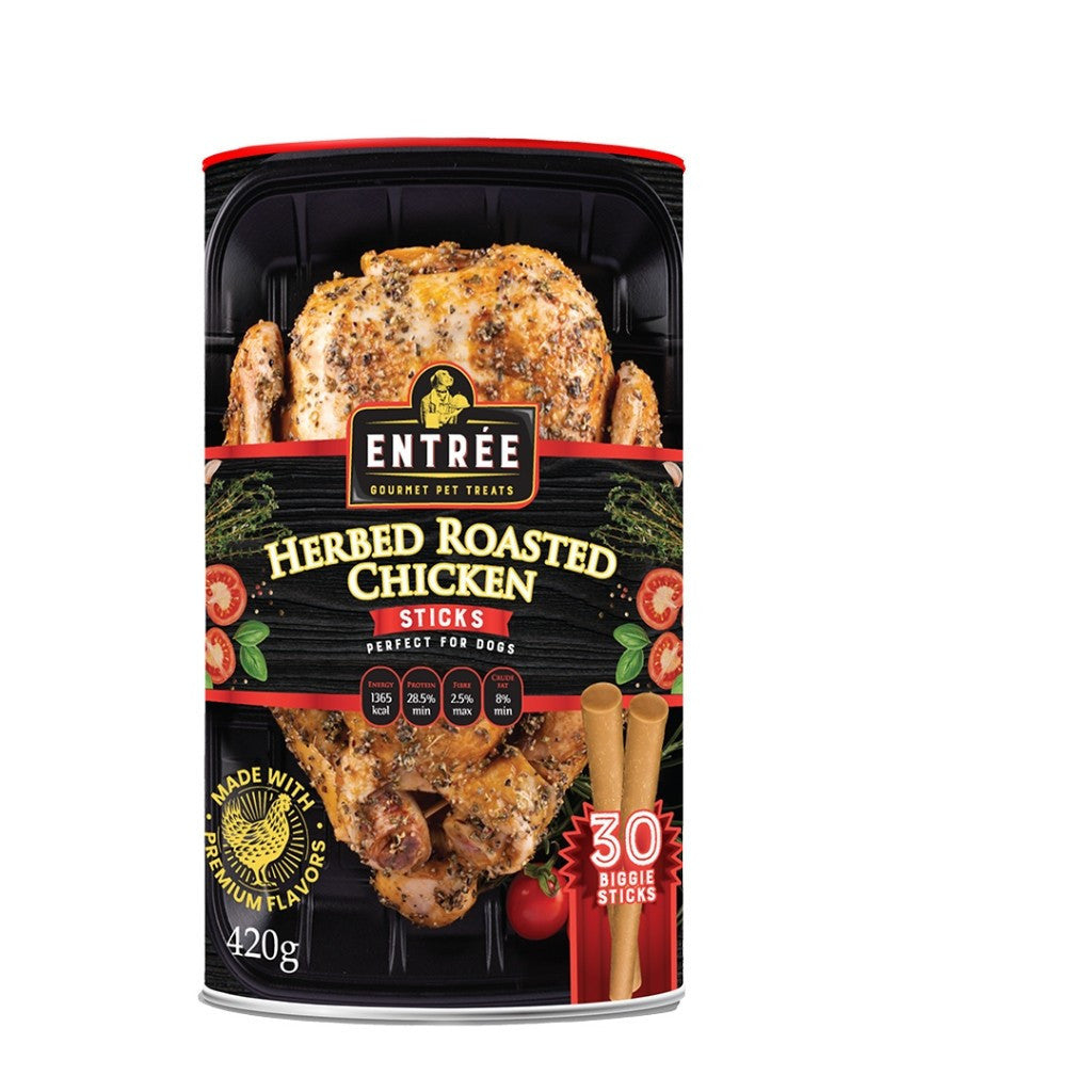 Entree Gourmet Biggie Sticks Dog Treats 420g - Herbed Chicken image