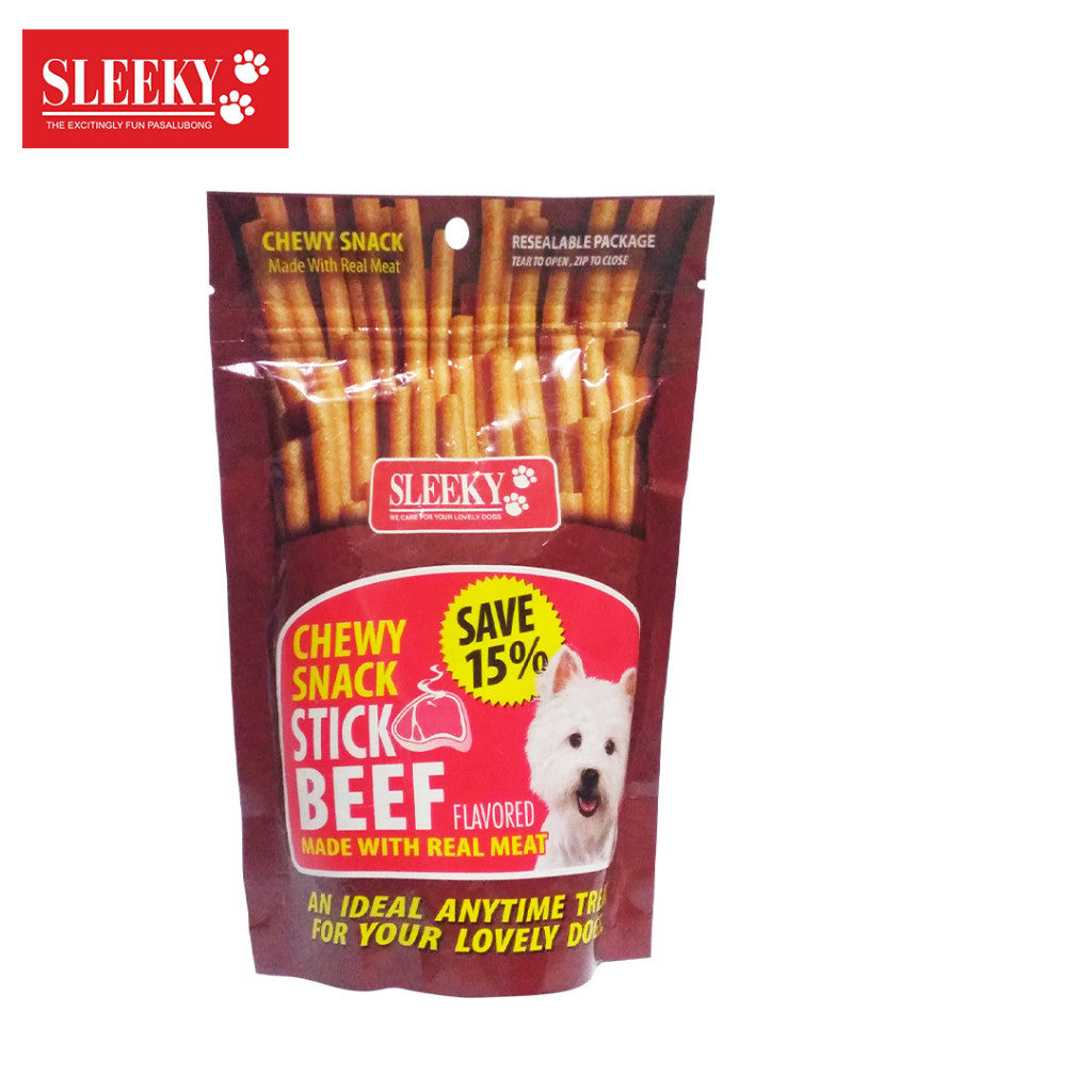 Sleeky Chewy Snack/Strap 175g Dog Treats - beef stick image