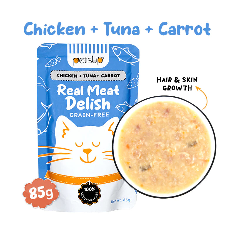 PETSUP REAL MEAT DELISH POUCHED CAT WET FOOD 85G