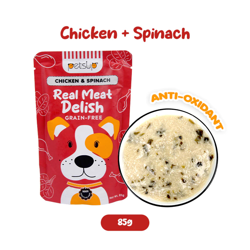 PETSUP REAL MEAT DELISH POUCHED DOG WET FOOD 85G