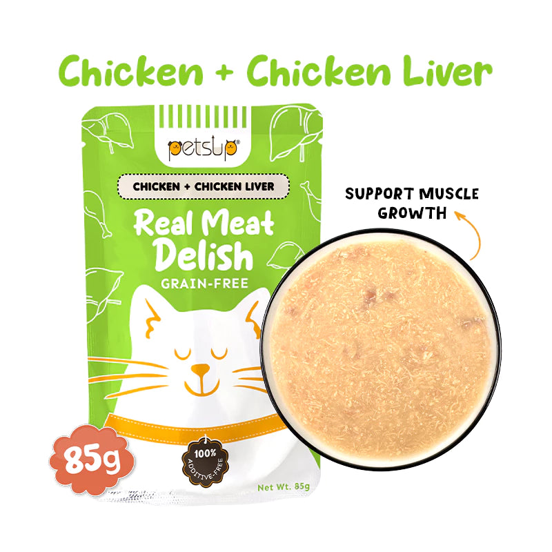 PETSUP REAL MEAT DELISH POUCHED CAT WET FOOD 85G