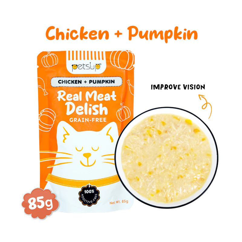 PETSUP REAL MEAT DELISH POUCHED CAT WET FOOD 85G