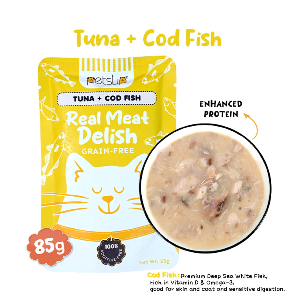 PETSUP REAL MEAT DELISH POUCHED CAT WET FOOD 85G