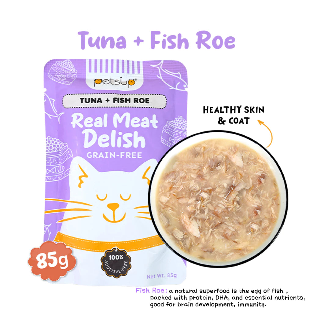 PETSUP REAL MEAT DELISH POUCHED CAT WET FOOD 85G