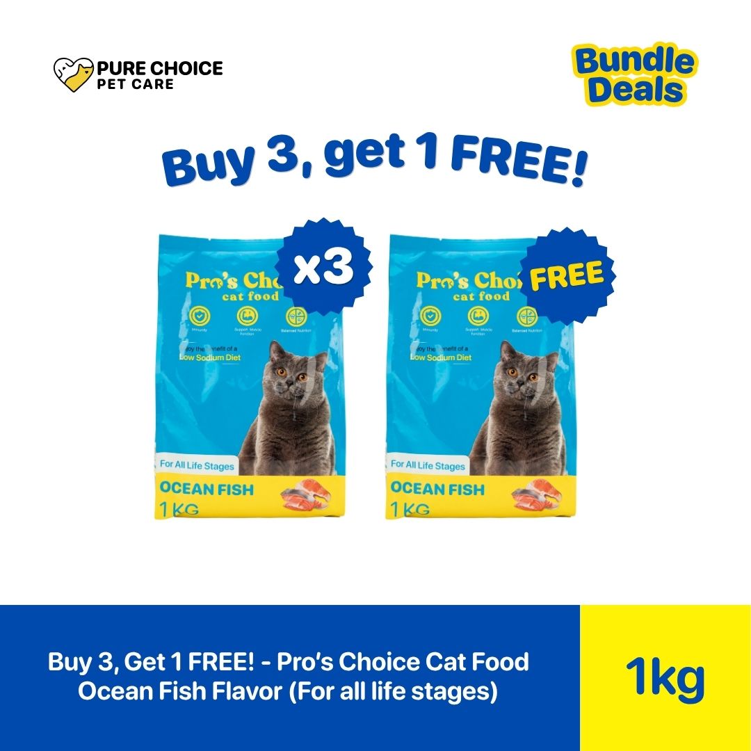 Pure Choice - Buy 3, Get 1 Free Pro's Choice Dry Cat Food for All life Stages Ocean Fish Flavor 1Kg