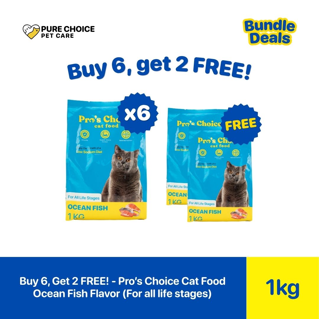 Pure Choice - Buy 6, Get 2 Free Pro's Choice Dry Cat Food for All life Stages Ocean Fish Flavor 1Kg