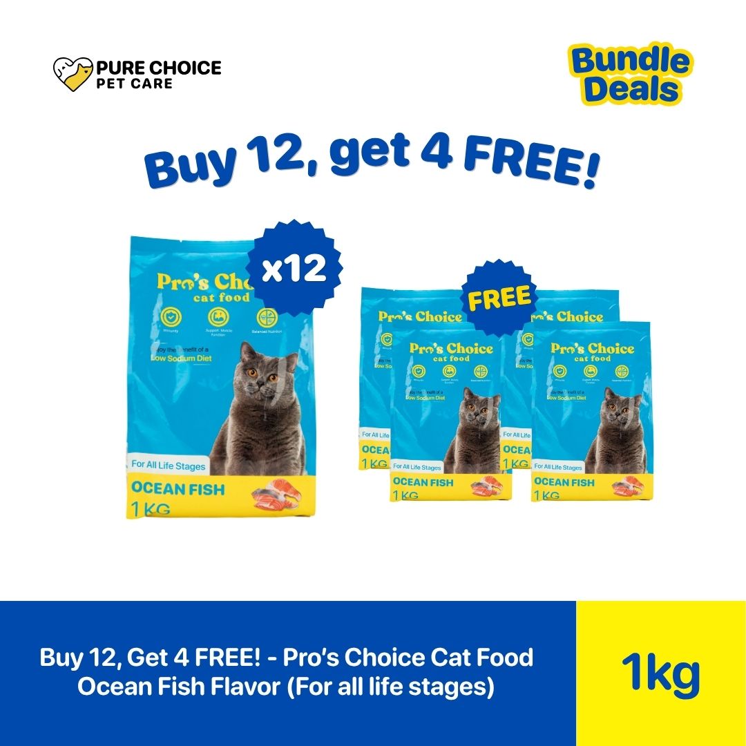 Pure Choice - Buy 12, Get 4 Free Pro's Choice Dry Cat Food for All life Stages Ocean Fish Flavor 1Kg
