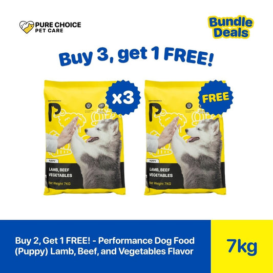 Pure Choice - Buy 3, Get 1 Free Performance Dog Food for Puppy 7Kg Lamb, Beef and Vegetables