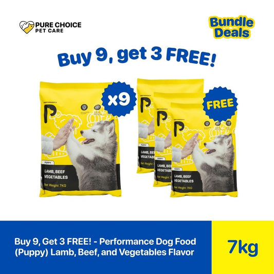 Pure Choice - Buy 9, Get 3 Free Performance Dog Food for Puppy 7Kg Lamb, Beef and Vegetables