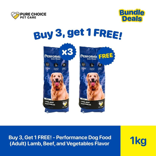 Pure Choice - Buy 3, Get 1 Free Performance Dog Food for Adult 1Kg Lamb, Beef and Vegetables