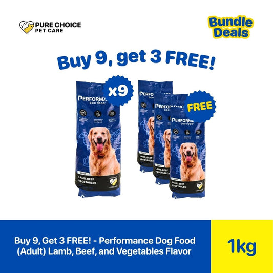 Pure Choice - Buy 9, Get 3 Free Performance Dog Food for Adult Lamb, Beef and Vegetables 1kg