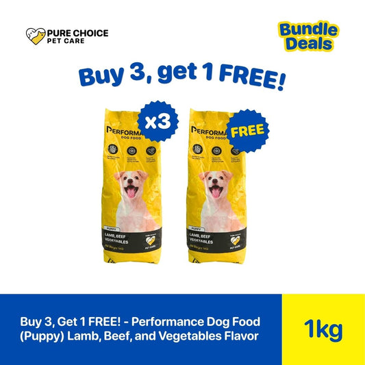 Pure Choice - Buy 3, Get 1 Free Performance Dog Food for Puppy Lamb, Beef and Vegetables 1Kg
