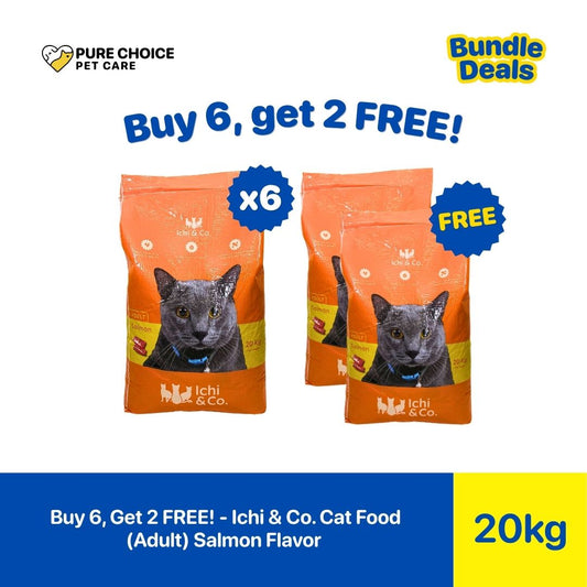 Pure Choice - Buy 6, Get 2 Free Ichi & Co. Dry Cat Food for Adult Salmon Flavor 20Kg