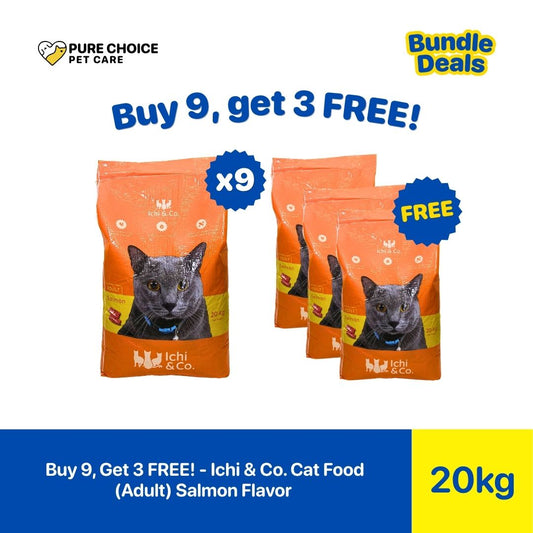 Pure Choice - Buy 9, Get 3 Free Ichi & Co. Dry Cat Food for Adult Salmon Flavor 20Kg