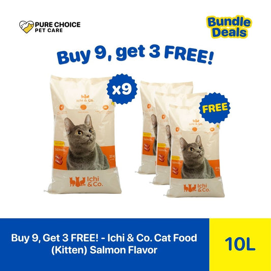 Pure Choice - Buy 9, Get 3 Free Ichi & Co. Dry Cat Food for Kitten Salmon Flavor 20Kg