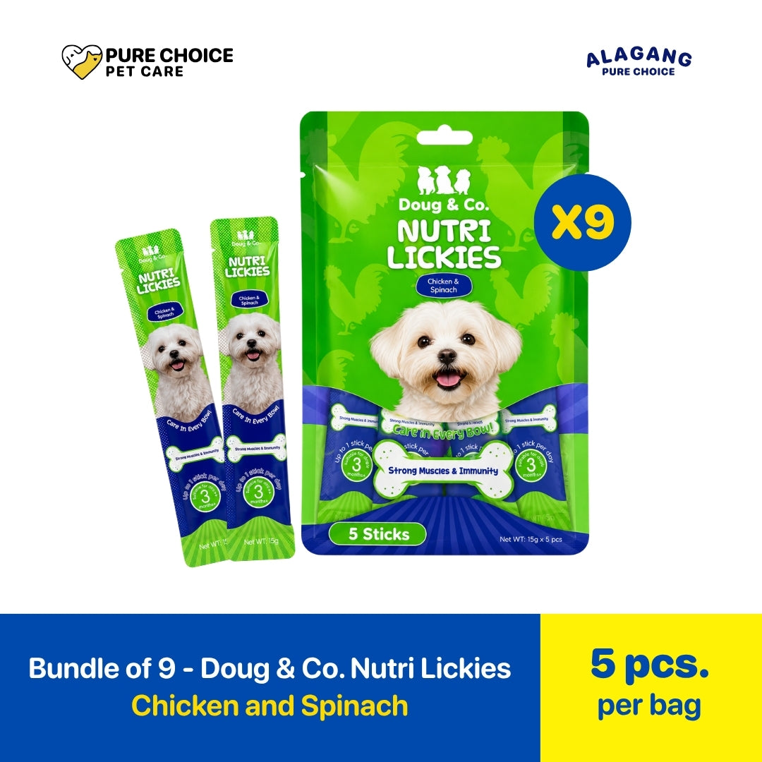 Pure Choice - Bundle of 9 Packs Doug & Co. Nutri Lickies Chicken and Spinach Flavor 75g