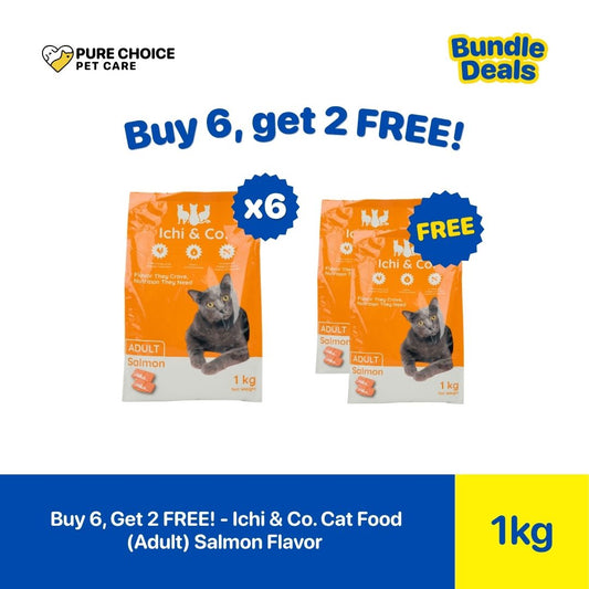 Pure Choice - Buy 6, Get 2 Free Ichi & Co. Dry Cat Food for Adult Salmon Flavor 1Kg