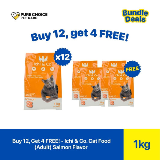 Pure Choice - Buy 12, Get 4 Free Ichi & Co. Dry Cat Food for Adult Salmon Flavor 1Kg