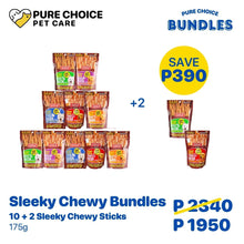 Bundle: 10 + 2 Sleeky Chewy Sticks 175g Dog Treats - Beef Cheese Stick image 0